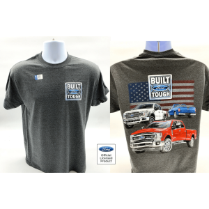 Ford Trucks T-Shirt – American Flag & “Built Ford Tough” Logo