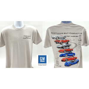 Chevy Corvette Generations Light Gray T-Shirt – “Nothing But Corvette”