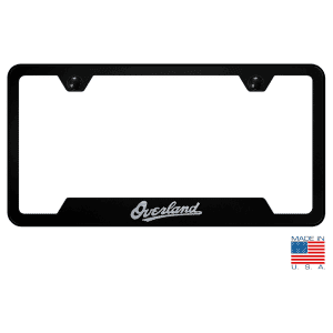 Jeep Grand Cherokee Overland License Plate Frame - Black w/ Silver