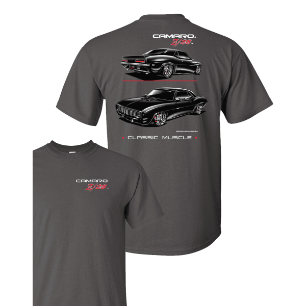 Chevy Camaro Z/28 T-Shirt - Gray w/ Black Cars & Emblem (Licensed)