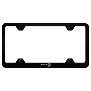 SRT Hellcat License Plate Frame - Black w/ Silver Logo