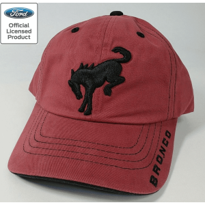 New 2021 Ford Bronco Hat - Brick Red w/ Embroidered Black Emblem & Script