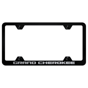 Jeep Grand Cherokee License Plate Frame - Black w/ Silver