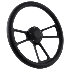 14" Black Billet Aluminum Steering Wheel - Aftermarket Half Wrap - Muscle Style
