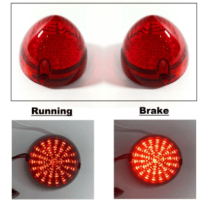 Pair LED Tail Light Inserts Brake Lamp Red Lens For 1956 Chevy Cars