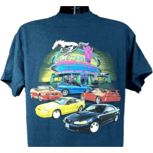 Ford Mustang T-Shirt - 1994-2004 4th Generation Drive In Scene - Midnight Blue