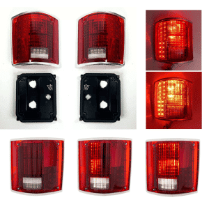 Pair Sequential LED Tail Lights w/ Trim For 1973-1987 Chevrolet & GMC Pickup Truck